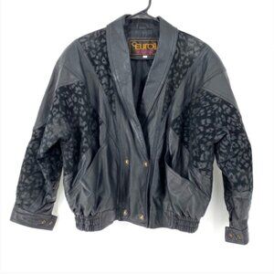 Euro Mond Women's Batwing Sleeves Leather Jacket - L